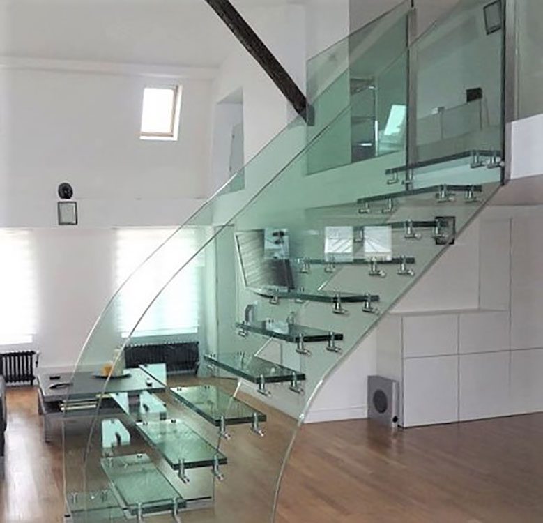 Glass staircases
