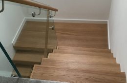 Cantilevered stairs with single centre glass. Ideal to maximise lightwell opening