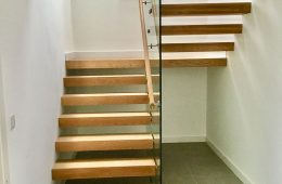 Cantilevered stairs with single centre glass. Ideal to maximise lightwell opening